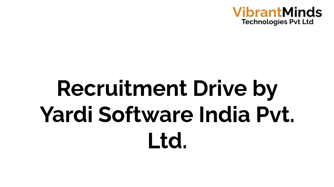 You are currently viewing Offline Recruitment Drive by Yardi Software India Pvt. Ltd. Pune