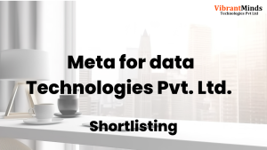 Read more about the article Congrats! 20 VibrantMinds Candidates are shortlisted for an “Offline Drive” of Meta for data Technologies Pvt. Ltd. |